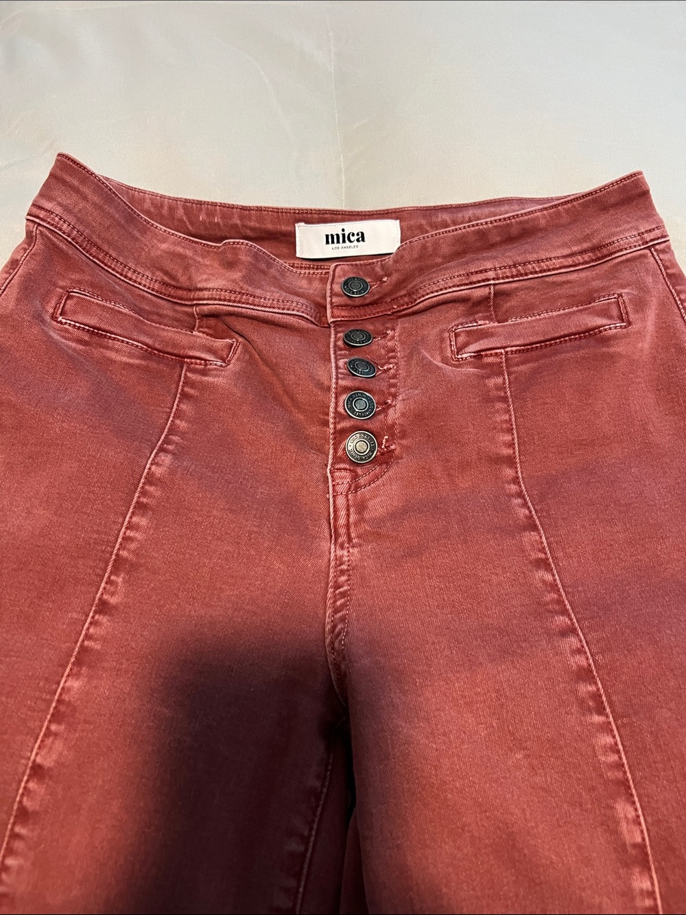 Mica Los Angeles - High-Rise Rust Red Women's Jeans Wide Leg